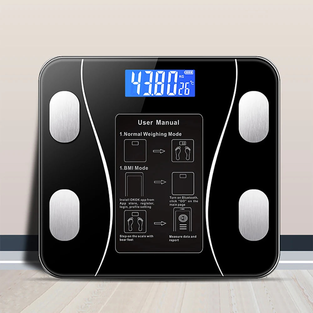 Digital Body Weight Scale Smart Wireless Fat Scale Bathroom Weight Scales for Body Composition Analyzer with Smartphone App