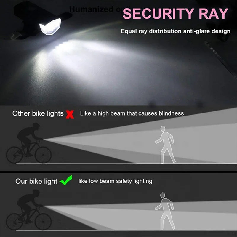 Bike Light Set Bicycle Headlight Taillight USB Rechargeable MTB Bike Front Rear Lamp Set Cycling Flashlight Bicycle Accessories