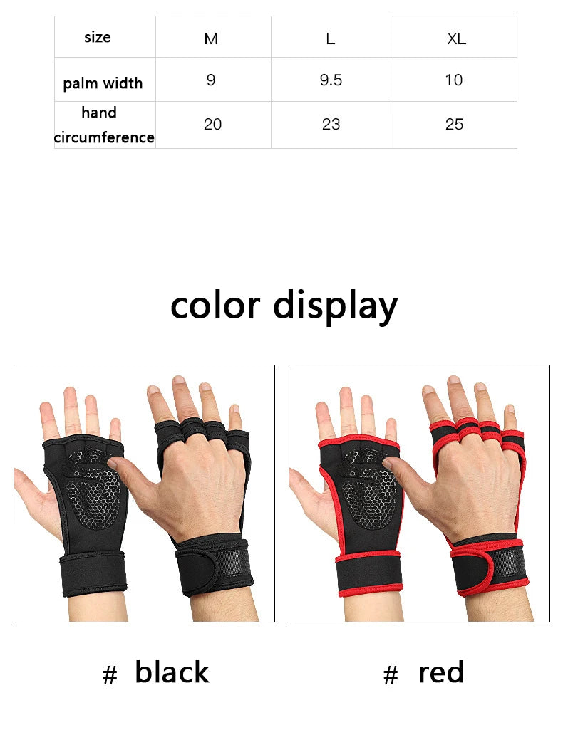Training Sport Gloves for Men Women Workout Gloves Fitness Body Building Weightlifting Gym Hand Wrist Palm Protector Gloves