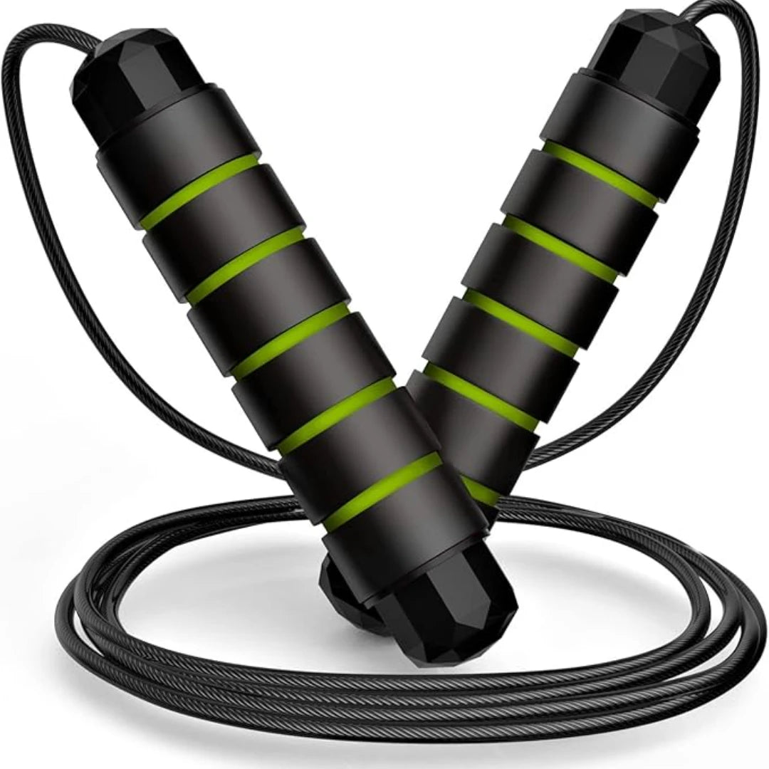 Jump Rope, Tangle-Free Rapid Speed Jumping Rope Cable with Ball Bearings for Women, Men, and Kids, Adjustable Steel Jump Rope