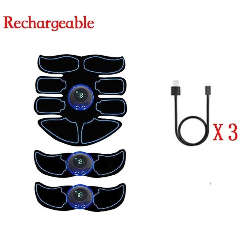 EMS Abdominal Muscle Stimulator Fitness ABS Arm Training Patches Muscle Exercise Instrument USB Charging Home Men