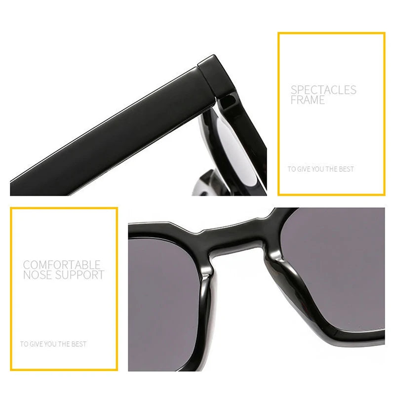 Vintage Square Frame Sunglasses Unisex Retro Black Transparent Frame Blue Red Lens Outdoor Sports Sunglasses Women Men Eyewear