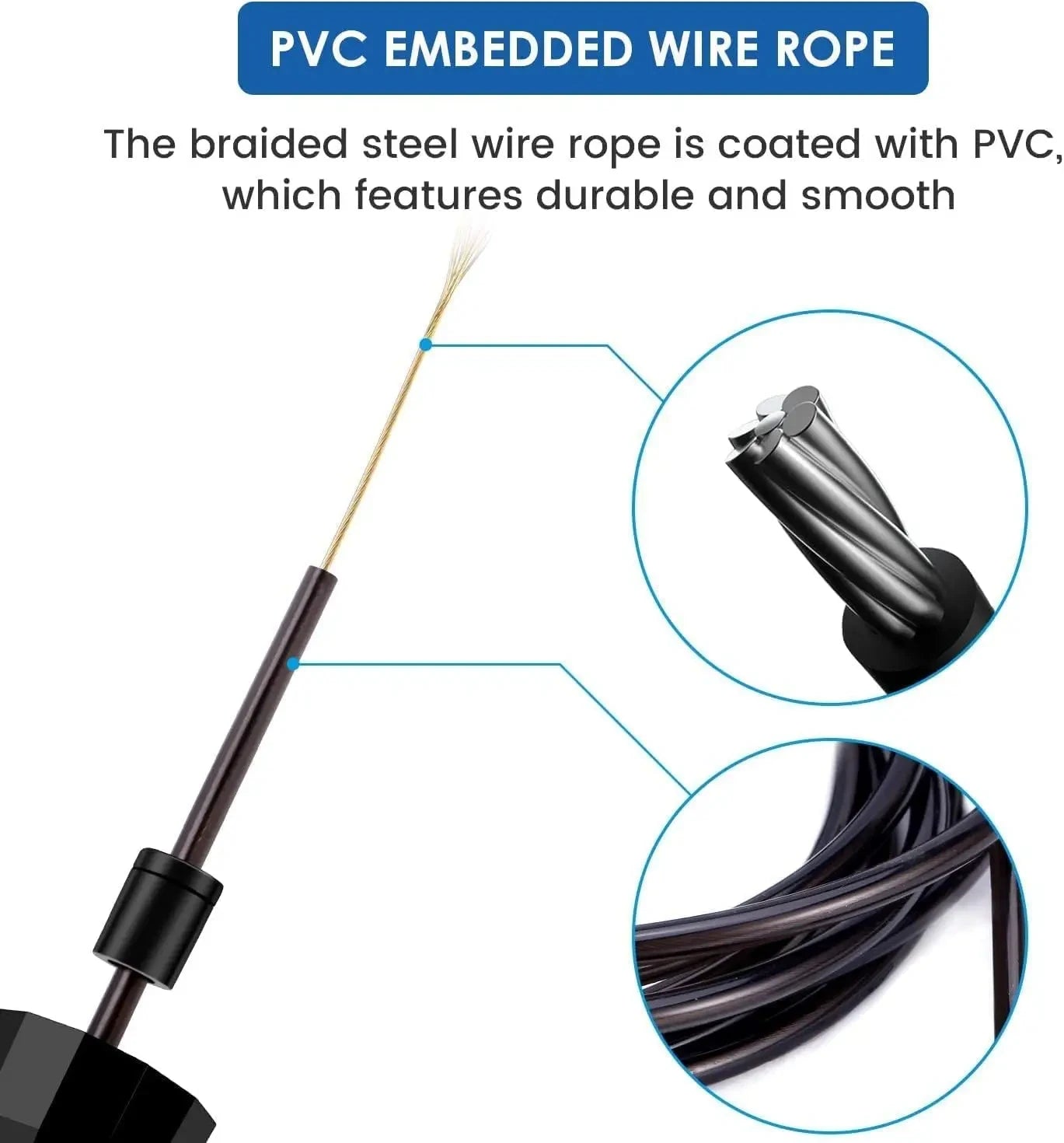 Jump Rope, Tangle-Free Rapid Speed Jumping Rope Cable with Ball Bearings for Women, Men, and Kids, Adjustable Steel Jump Rope