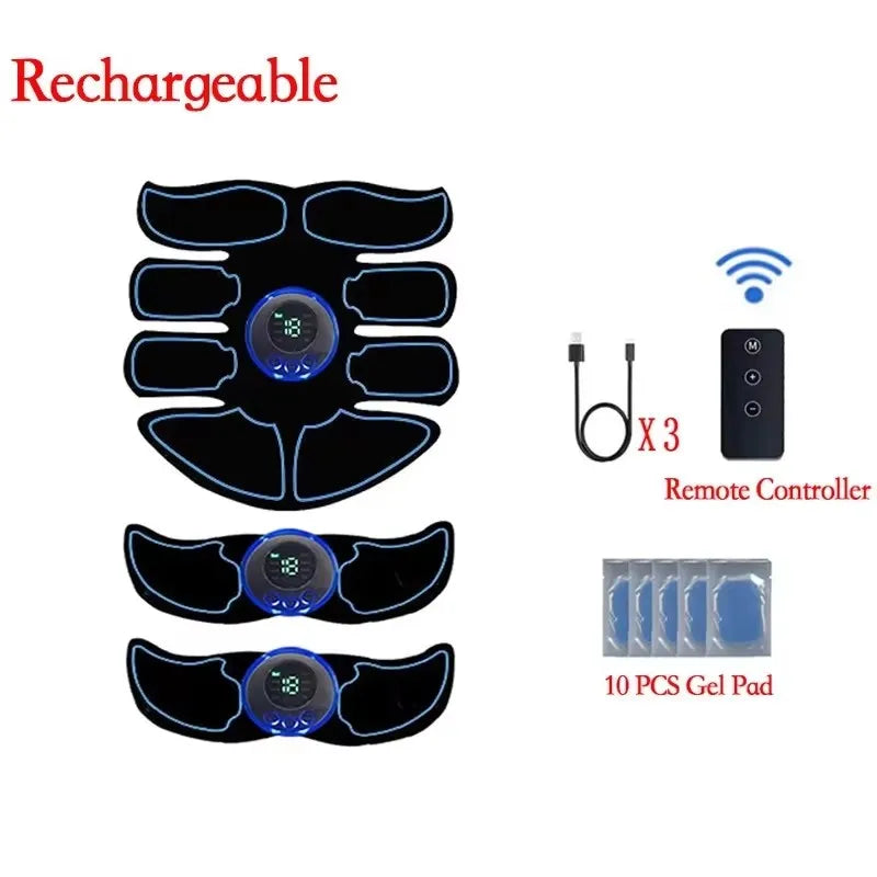 EMS Abdominal Muscle Stimulator Fitness ABS Arm Training Patches Muscle Exercise Instrument USB Charging Home Men