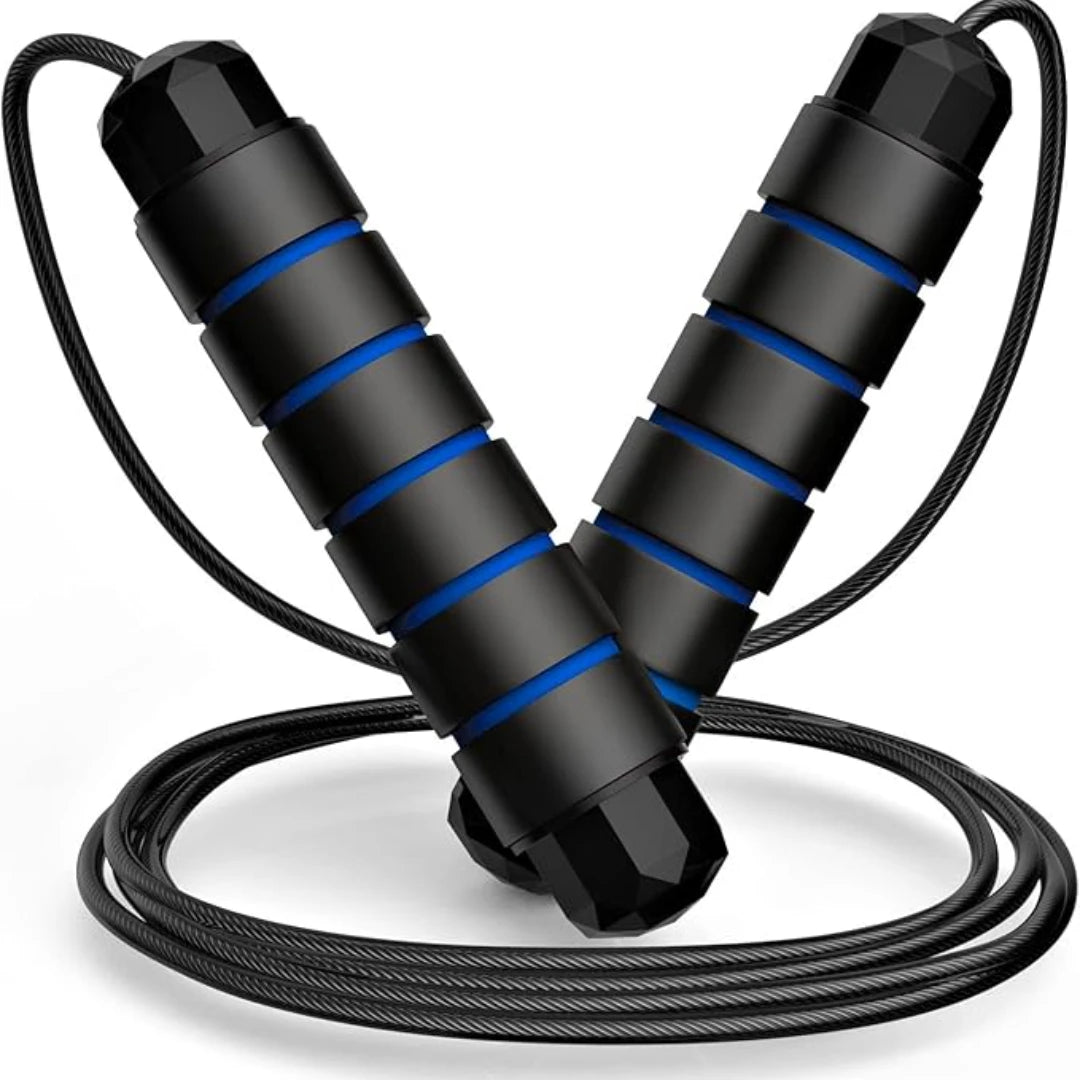Jump Rope, Tangle-Free Rapid Speed Jumping Rope Cable with Ball Bearings for Women, Men, and Kids, Adjustable Steel Jump Rope
