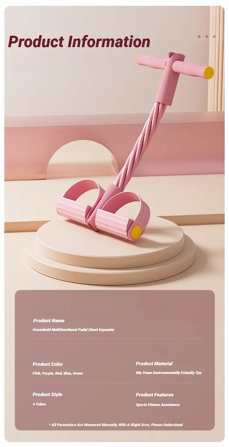 Four-Tube Tensioner Multi-Functional Household Fitness Yoga Abdominal Strengthening Elastic Band Tension Rope Sit-Up Assistive