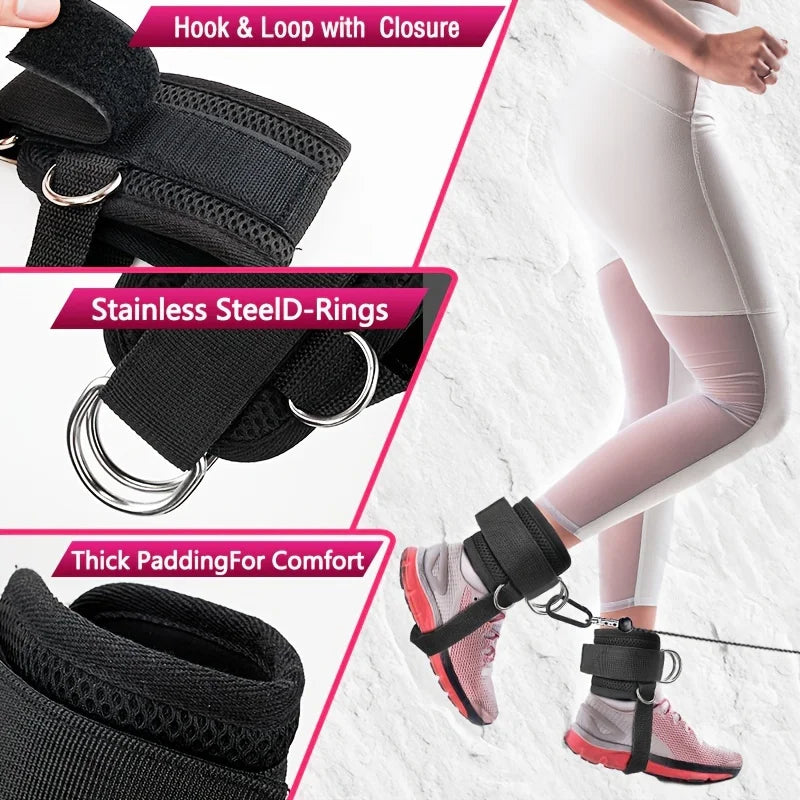 1PC Padded Ankle Straps Ankle Straps for Cable Machines Double D-Ring Fitness Ankle Cuffs for Gym Workouts Rebate Leg Extensions