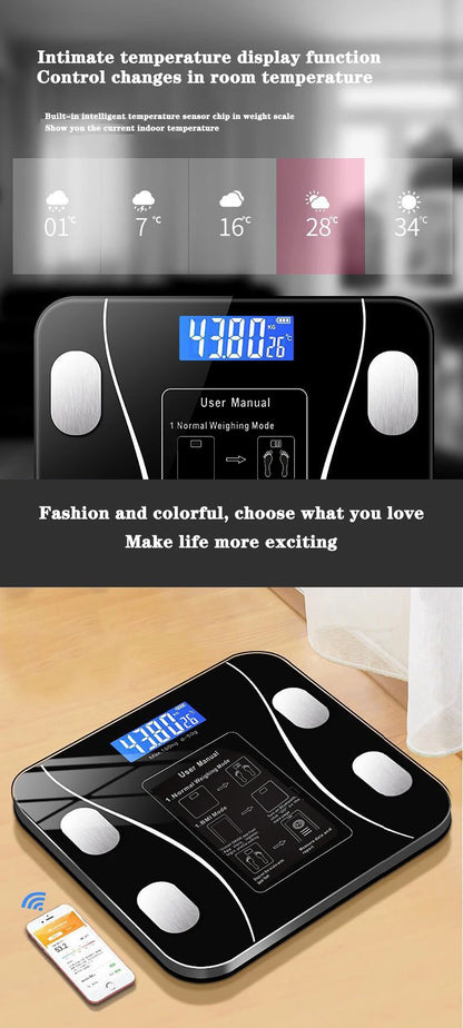 Digital Body Weight Scale Smart Wireless Fat Scale Bathroom Weight Scales for Body Composition Analyzer with Smartphone App