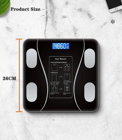 Digital Body Weight Scale Smart Wireless Fat Scale Bathroom Weight Scales for Body Composition Analyzer with Smartphone App
