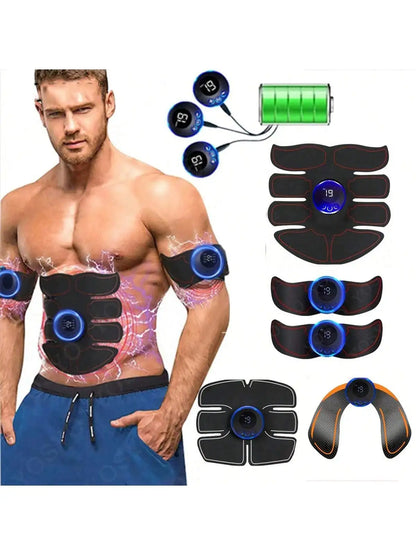 EMS Abdominal Muscle Stimulator Fitness ABS Arm Training Patches Muscle Exercise Instrument USB Charging Home Men