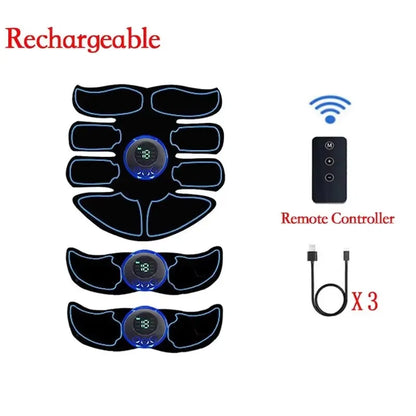 EMS Abdominal Muscle Stimulator Fitness ABS Arm Training Patches Muscle Exercise Instrument USB Charging Home Men