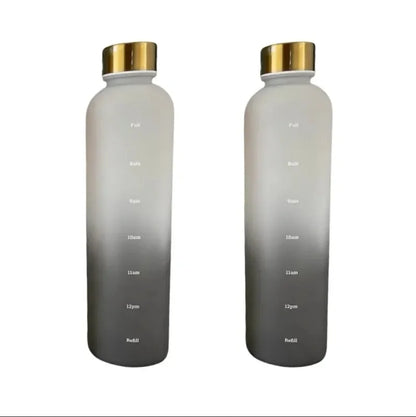 1000ML Bottle With Time Marker Motivational Reusable Fitness Sports Outdoors Travel Cycling Leakproof BPA Free Frosted Bottle