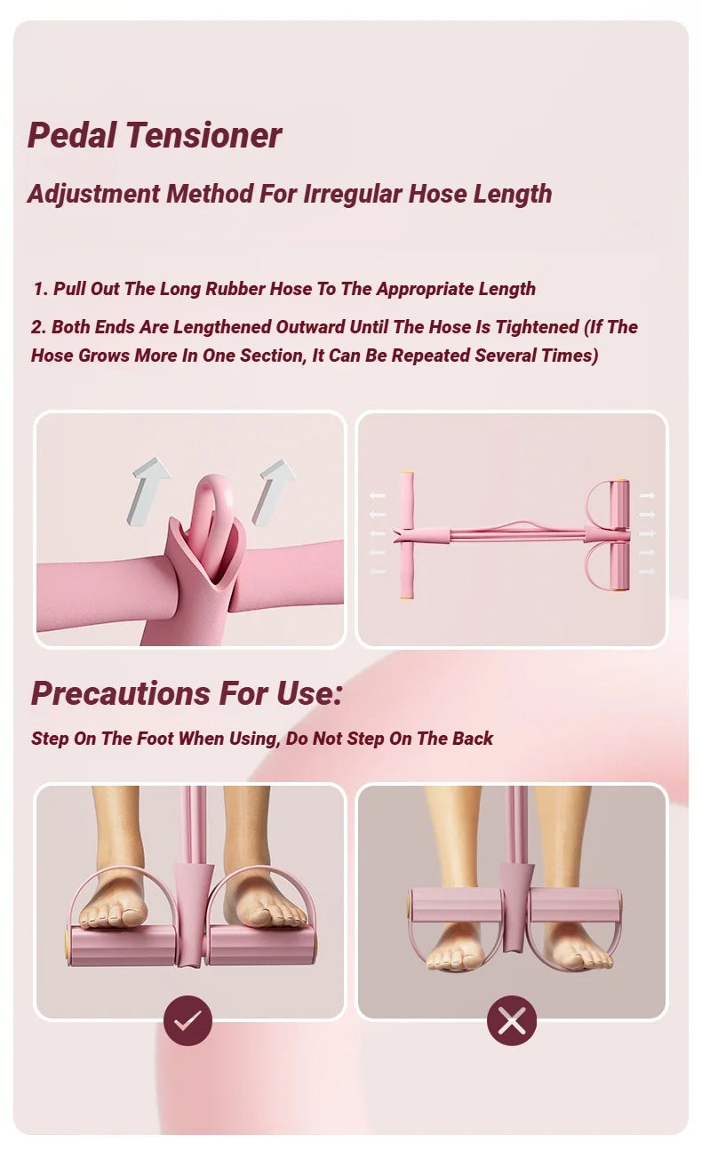 Four-Tube Tensioner Multi-Functional Household Fitness Yoga Abdominal Strengthening Elastic Band Tension Rope Sit-Up Assistive