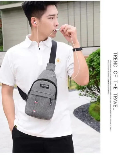 Men's fashionable, convenient, casual, waterproof, adjustable shoulder strap, large capacity waist bag suitable for outdoor acti