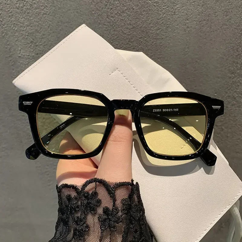 2024 Trendy Summer Fashion Goggles Retro Korean Cat Eye Women Square Sunglasses Ocean Film Ladies Outdoor UV400 Sunglasses