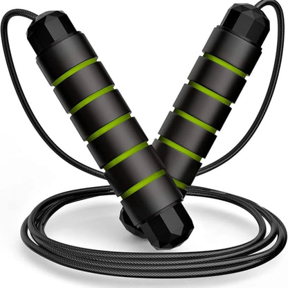 Jump Rope, Tangle-Free Rapid Speed Jumping Rope Cable with Ball Bearings for Women, Men, and Kids, Adjustable Steel Jump Rope