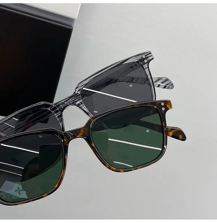 선글라스 Leopard Dark Green Square Sunglasses Man Shades Male Sun Glasses Очки Brand Designer Travel Vintage Oculos De Sol
