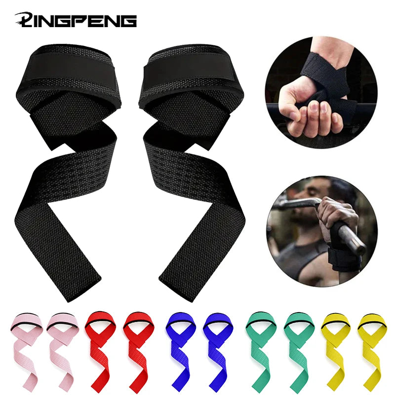 Weightlifting Straps Dropshipping 1 Pair Lifting Wrist Anti-Slip Silicone Strength Training Strap Hand Grips Wrist Support