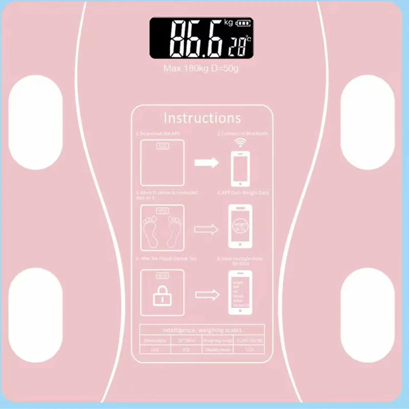 Digital Body Weight Scale Smart Wireless Fat Scale Bathroom Weight Scales for Body Composition Analyzer with Smartphone App
