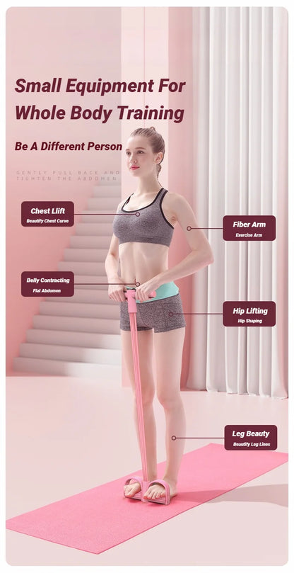 Four-Tube Tensioner Multi-Functional Household Fitness Yoga Abdominal Strengthening Elastic Band Tension Rope Sit-Up Assistive