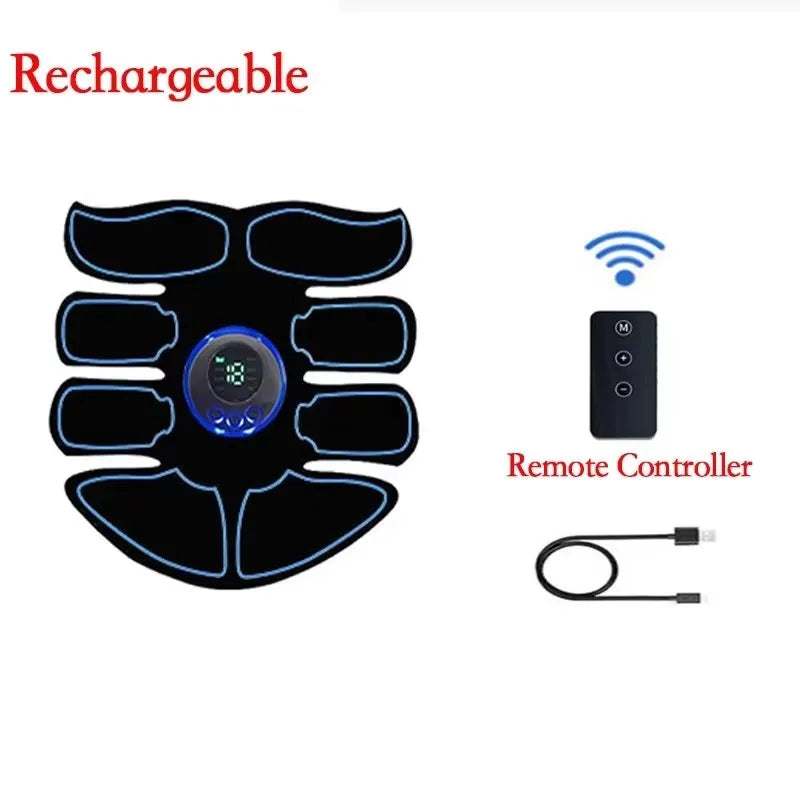 EMS Abdominal Muscle Stimulator Fitness ABS Arm Training Patches Muscle Exercise Instrument USB Charging Home Men