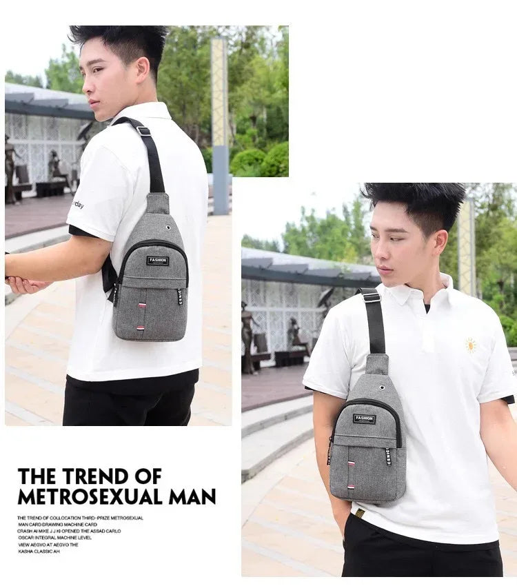 Men's fashionable, convenient, casual, waterproof, adjustable shoulder strap, large capacity waist bag suitable for outdoor acti