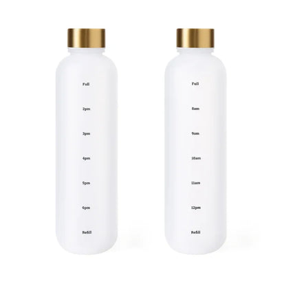 1000ML Bottle With Time Marker Motivational Reusable Fitness Sports Outdoors Travel Cycling Leakproof BPA Free Frosted Bottle