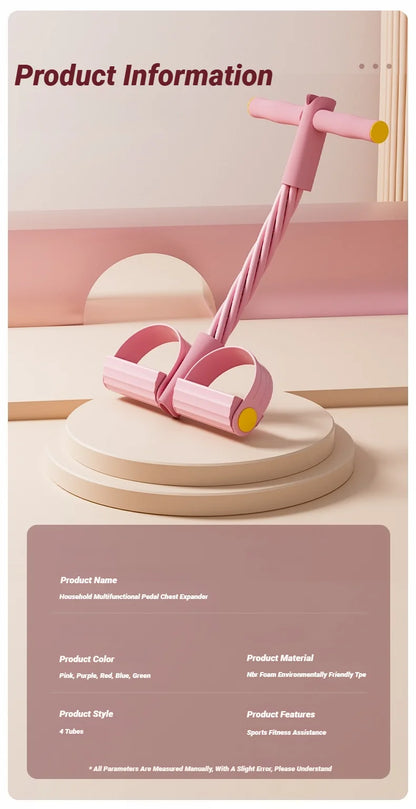 Four-Tube Tensioner Multi-Functional Household Fitness Yoga Abdominal Strengthening Elastic Band Tension Rope Sit-Up Assistive