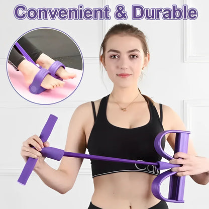 Four-Tube Tensioner Multi-Functional Household Fitness Yoga Abdominal Strengthening Elastic Band Tension Rope Sit-Up Assistive