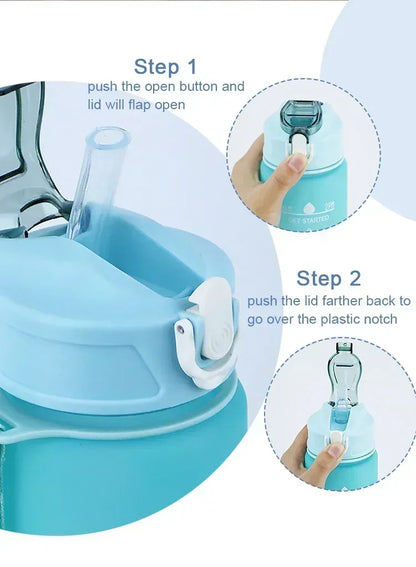 Sports Water Bottle High Temperature Resistant Graduated Straw Cup Rainbow Frosted Progressive Color Water Cup Plastic Cup