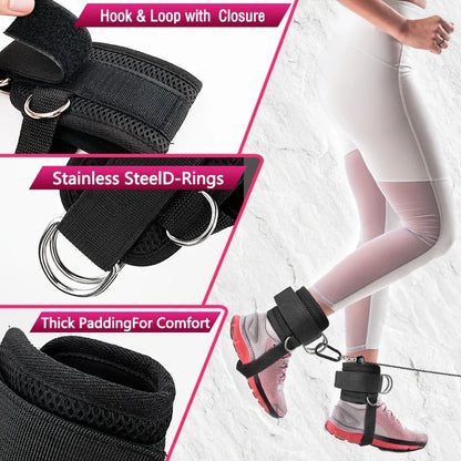 1PC Padded Ankle Straps Ankle Straps for Cable Machines Double D-Ring Fitness Ankle Cuffs for Gym Workouts Rebate Leg Extensions