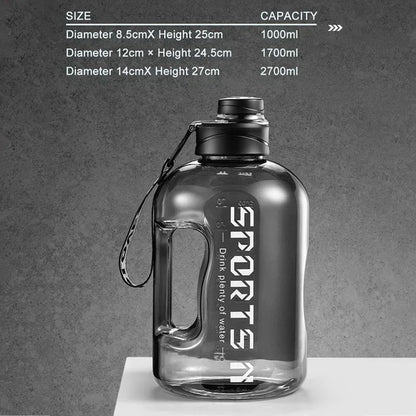 1.7L/2.7L Portable Large Capacity Water Bottle Sports Water Bottle Gym Cycling Cup For Fitness Camping Men Water Kettle