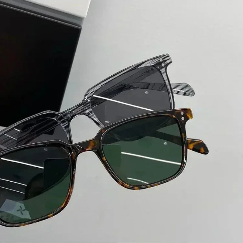 선글라스 Leopard Dark Green Square Sunglasses Man Shades Male Sun Glasses Очки Brand Designer Travel Vintage Oculos De Sol